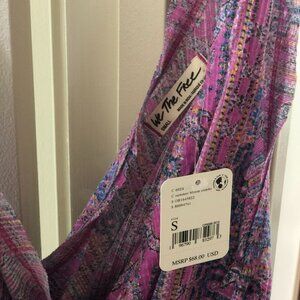 **** NWT Free People SMALL Twisted Tee Printed Summer Bloom Tank Top ****